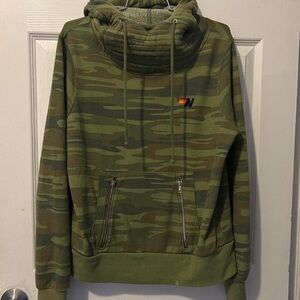 Aviator Nation Camouflage Green Hoodie
